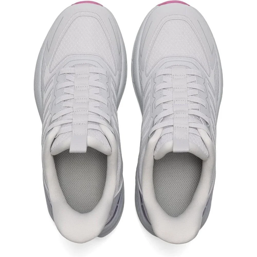 Women's Light Grey Purple Walking Shoes Comfort Breathable Non-Slip Gym Sneaker